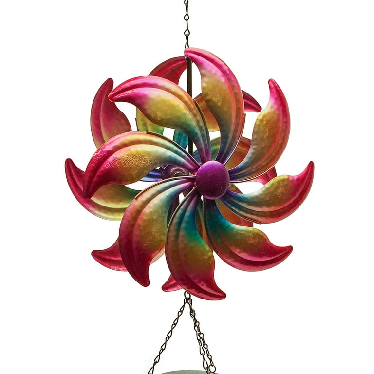 Metal Rainbow Wind Chime Kinetic Garden Yard Art 3D Spinner Windmill Patio Decor Metal Rainbow Wind Chime Kinetic Garden Yard Art 3D Spinner Windmill Patio Decor