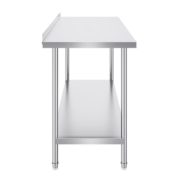 KFFKFF 24x60x36-Inch Metal Prep Table, Durable Stainless Steel Construction, Adjustable Height, Ideal for Commercial Kitchens, Restaurants, and Homes
