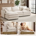 thumbnail image 5 of CARZZI LIFE Modular Sectional Sofa, 102 Inch L Shaped Couch Set with Armrests, 3-Seater Comfy Cloud Couches for Living Room Apartment, Beige, 5 of 11