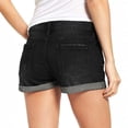 thumbnail image 3 of LWavelet Women's Cuffed Distressed Denim Shorts High Waisted Frayed Jeans Shorts for Summer Daily Streetwear Black M, 3 of 3