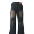 thumbnail image 2 of Mens Wide Leg Jeans Washed Denim Relaxed Fit Casual Trousers 100 Percent Cotton Slightly Stretchy Durable Construction, 2 of 3
