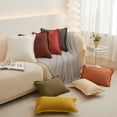 thumbnail image 4 of Nvzi Funda de almohada de algodón lavado de color sólido de 3 piezas, funda de almohada simple de color puro, con cualquier cama es brillante 19,69 x 19,69 pulgadas (naranja), 4 of 5