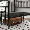 thumbnail image 3 of Einfach Queen Size Metal Platform Bed Frame with Victorian Style Headboard & Footboard, Under-Bed Storage, Black, 3 of 8
