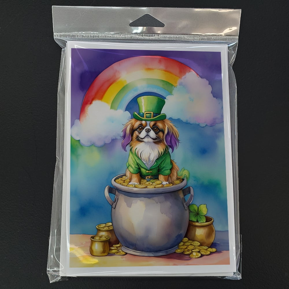 Tibetan Spaniel St Patrick's Day Greeting Cards Pack of 8 7 in x 5 in