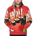 thumbnail image 4 of Bingfone Sushi Men'S Drawstring Hoodie Long Sleeve Pocket Sweatshirts-X-Large, 4 of 9