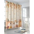 thumbnail image 3 of Fall Shower Curtain Pumpkin Leaves Flowers Shower Curtains for Bathroom Thanksgiving Decor, Waterproof Polyester Shower Curtain Set with Hooks, Standard Size 72" x 72" Pink Orange Pumpkin, 3 of 6
