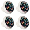 thumbnail image 2 of 4 Pcs Round White Knobs for Kitchen Cabinet Cupboard Dresser Bookcase Butterfly Drawer Pulls Handles Home Decor, 2 of 8