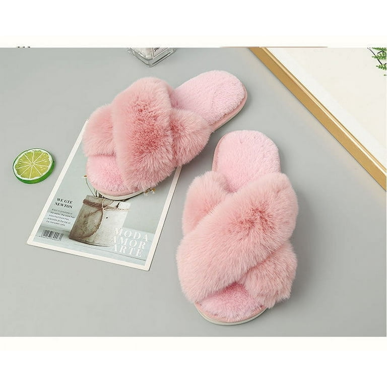 Cross hotsell fuzzy slippers