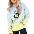 thumbnail image 2 of WQNVRNR Kids Valentine's Day Hoodie- Fleece-Lined Casual Heart Long Sleeve Sweatshirt with Pocket Light Blue Size 12, 2 of 6