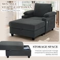 thumbnail image 4 of Lunale Accent Chair with Storage Ottoman & Adjustable Backrest, Chaise Lounge Chair Indoor with USB, Living Room Reading Armchair, Gray, 4 of 10