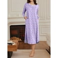 thumbnail image 2 of Avidlove Nightgowns for Women Floral Long Sleeve Henley Sleepshirt Full Length Nightdress Sleepwear with Pockets S-3XL, 2 of 8