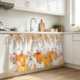 thumbnail image 3 of Thanksgiving Pantry Cabinet Curtains 28''x51'',Fall Orange White Pumpkin Leaves Vines Flower Sink Skirt for Bathroom Kitchen Tall Utility Cabinet,Laundry Privacy Drape Waterproof Dishwasher Curtains, 3 of 9