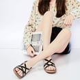 thumbnail image 5 of Ataiwee Women's Flat Slide Sandals - Fashion Adjustable Cross Strappy Braided Flat Summer Shoes., 5 of 6