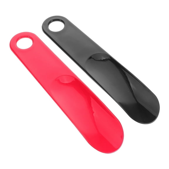 Portable Plastic Shoe Horn for Easy Shoe Wearing Assistance at Home Assorted Color 2pcs