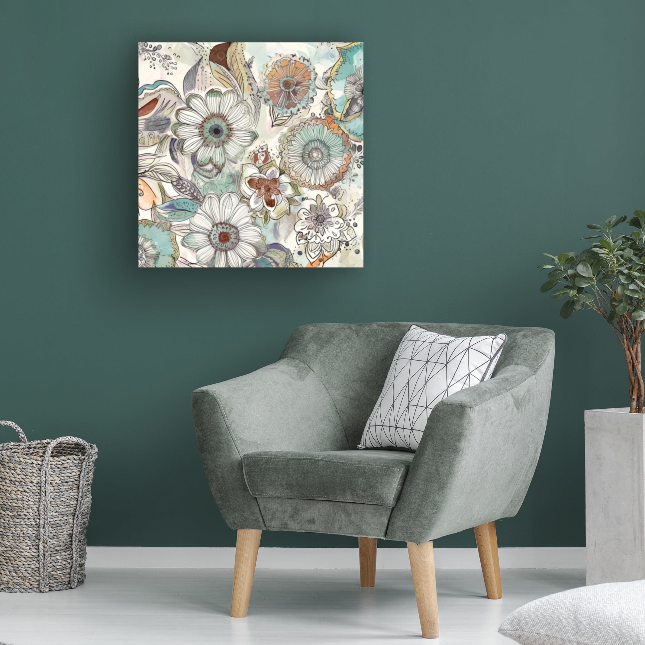 Canvas Wall Art - Sasha 'Alices Escape I' Wall Art for Living Room, Bedroom, or Office Décor by Trademark Fine Art - 35 x 35 Inches