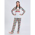 thumbnail image 4 of Elippeo Christmas Family Pajamas Matching Set Letter Print Raglan Sleeve Tops and Elastic Pants Loungewear Soft Sleepwear, 4 of 10