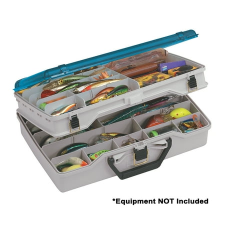 UPC: 0024099011556 | Plano Fishing Tackle Boxes & Bait Storage  Two-Level Tackle Storage  Beige/Blue  0.5oz