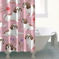 thumbnail image 4 of Shih Tzu Dogs and Pioneer Flower Shower Curtain 84"x72" ,Bathroom Decorative Shower Curtains Set with 12 Hooks,Modern Waterproof Washable Shower Curtain, 4 of 6
