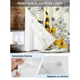 thumbnail image 3 of No Hook Cloth Fabric Shower Curtain with Snap in Liner, Daisy Floral Waterproof Shower Curtains Set with See Through Top Window, Vintage Rustic Bee Gnomes Flowers Bath Curtains Shower 72"x78", 3 of 6