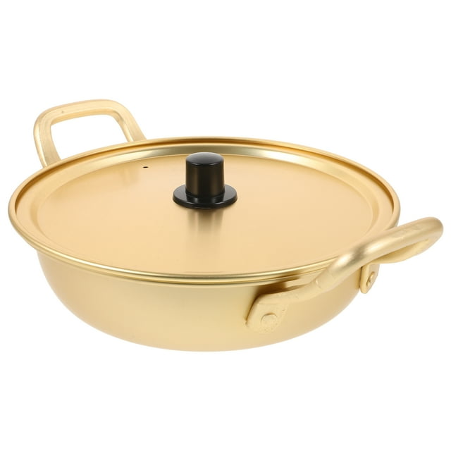 MasteelfCA 1Pc Binaural Aluminum Noodles Pot Heat-resistant Ramen Pan for Kitchen