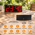 Large Digital Wall Clock with 6-Inch Red LED Numbers, Remote Control ...