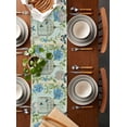 thumbnail image 2 of Vintage Blue Spring Floral Table Runner 72 Inches, Summer Butterflies Birdcage Retro Bed Runner Dresser Scarves Tabletop for Indoor Outdoor Parties/Ceremony/Banquet, 14" x 72", 2 of 8