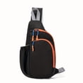 thumbnail image 3 of LEEYNEER Sac de Poitrine de Sport en Nylon Léger et Pliable - Sac Bandoulière Unisexe avec Sangle Ajustable, Multiples Compartiments et Poches en Maille pour Vélo, Gym et Voyage en Plein Air - Noir Fol, 3 of 6