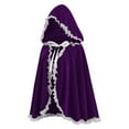 thumbnail image 5 of Oalirro Hood Cape for Party Holiday Lace Solid Color Hooded Short Velvet Cape Hood Cape Halloween Christmas Fancy Cloak with Hood, 5 of 5
