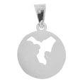 thumbnail image 2 of 14k Gold White Rhodium, Cutout Infant Baptism Christening Religious Pendant Charm Round Medal 15mm with 18" Dainty Neck Chain, 2 of 7