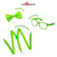 thumbnail image 2 of Adult Neon Suspender, Bow-tie Accessory Set Green - By Dress Up America, 2 of 7