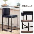 thumbnail image 4 of SUMMIT LIVING 24 inch Bar Stools with Back Set of 4 for Kitchen Dining, Faux Leather Counter Stools, Midnight Blue, 4 of 6