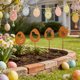 thumbnail image 5 of Uuiauoio 4pcs Easter Metal Garden Stake Rusty Garden Decor Rustic Iron Silhouette Decoration Art Flower Metal Cutout Sign Floor Standing Sculpture for Yard Decor Holiday Outdoor, 5 of 6