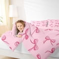 thumbnail image 4 of Erosebridal Cute Pink Bowknot Kids 7-Piece Twin Bedding Sets,Kawaii Coquette Bowtie Bedding Comforter Set For Girls,Pink Reversible, 4 of 7