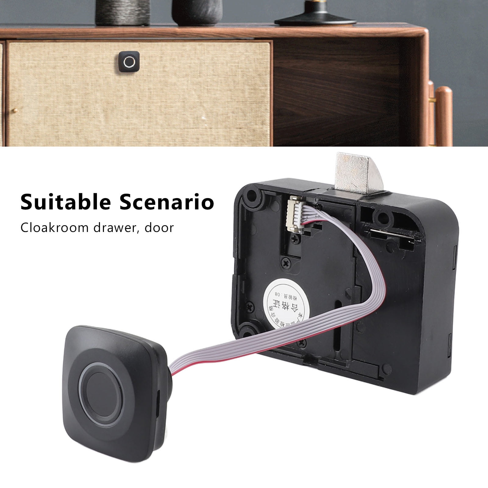 Nieyigj Smart Biometric Fingerprint Cabinet Lock Anti Theft Drawer Lock for Office Desk 5.12 in / 13 cm