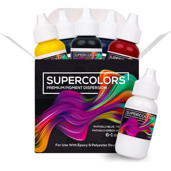 Superclear Super Colors Epoxy Pigment 6 Color Set, 6 oz Concentrated Dye