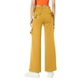 thumbnail image 5 of Cargo Pants Women Petite Size Elastic Waist Bootcut Yoga Workout Casual Trousers Yellow M, 5 of 5