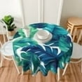 thumbnail image 3 of Tropical Tablecloth Round 60 Inches for Summer Green Hawaiian Palm Leaf Round Tablecloth Polyester Washable Circle Table Cover Table Cloth for Kitchen Dining Room Picnic Patio Wedding Party, 3 of 6