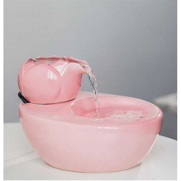 Cat Fountain Ceramic Pet Water Dispenser Lotus Vertical Cat Drinking Fountain