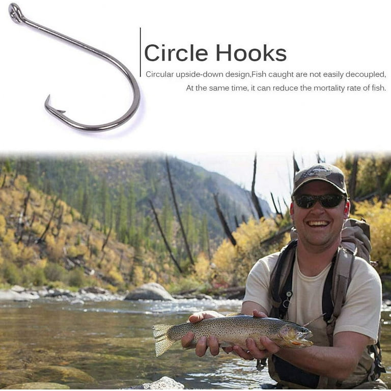 UCEC Circle Hooks Fishing Hooks 2X Strong Offset Circle Hooks