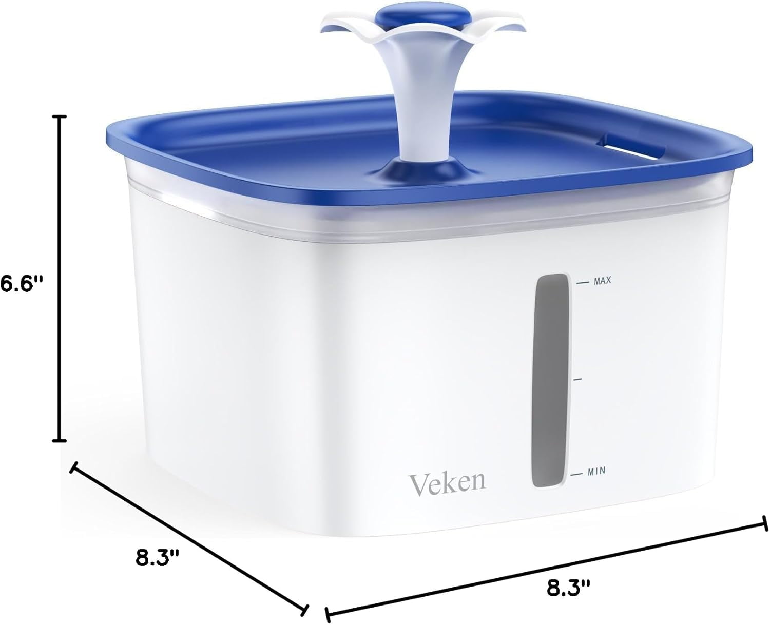 Veken Innovation Award Winner 95oz/2.8L Pet Fountain, Automatic Cat Water Fountain Dog Water Dispenser with Replacement Filters for Cats, Dogs, Multiple Pets (Blue, Plastic)