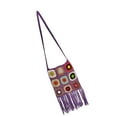 thumbnail image 2 of Women Crocheted Shoulder Bag Handmade Boho Woven Casual Hollow Out Knitting Bag Handbag Tassel Purse Tote for Beach Summer Shopping Travel, 2 of 8