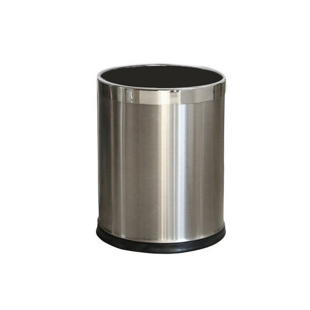 Ounissouiy Cubo de basura de basura de acero inoxidable, contenedor de basura de cocina de gran capacidad de boca ancha de doble capa Suministros de limpieza para el hogar 10L Tipo 6