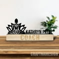 thumbnail image 5 of Craftnamesign Custom Wooden Mandala Yoga Girl Desk Name Plate, Namaste Metal Nameplate for desk, 5 of 5