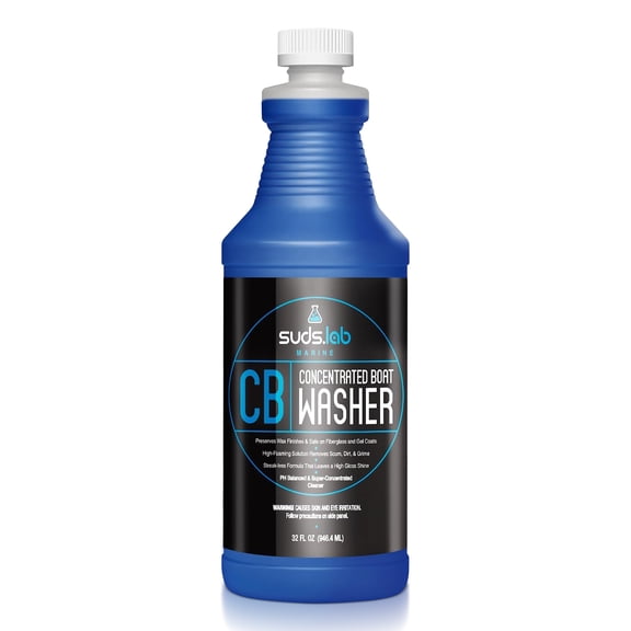 Suds Lab Marine HC Fast-Acting Hull Cleaner, Rust & Scum Waterline Remover, Pre-Polishing Boat Cleaner, 32 oz.