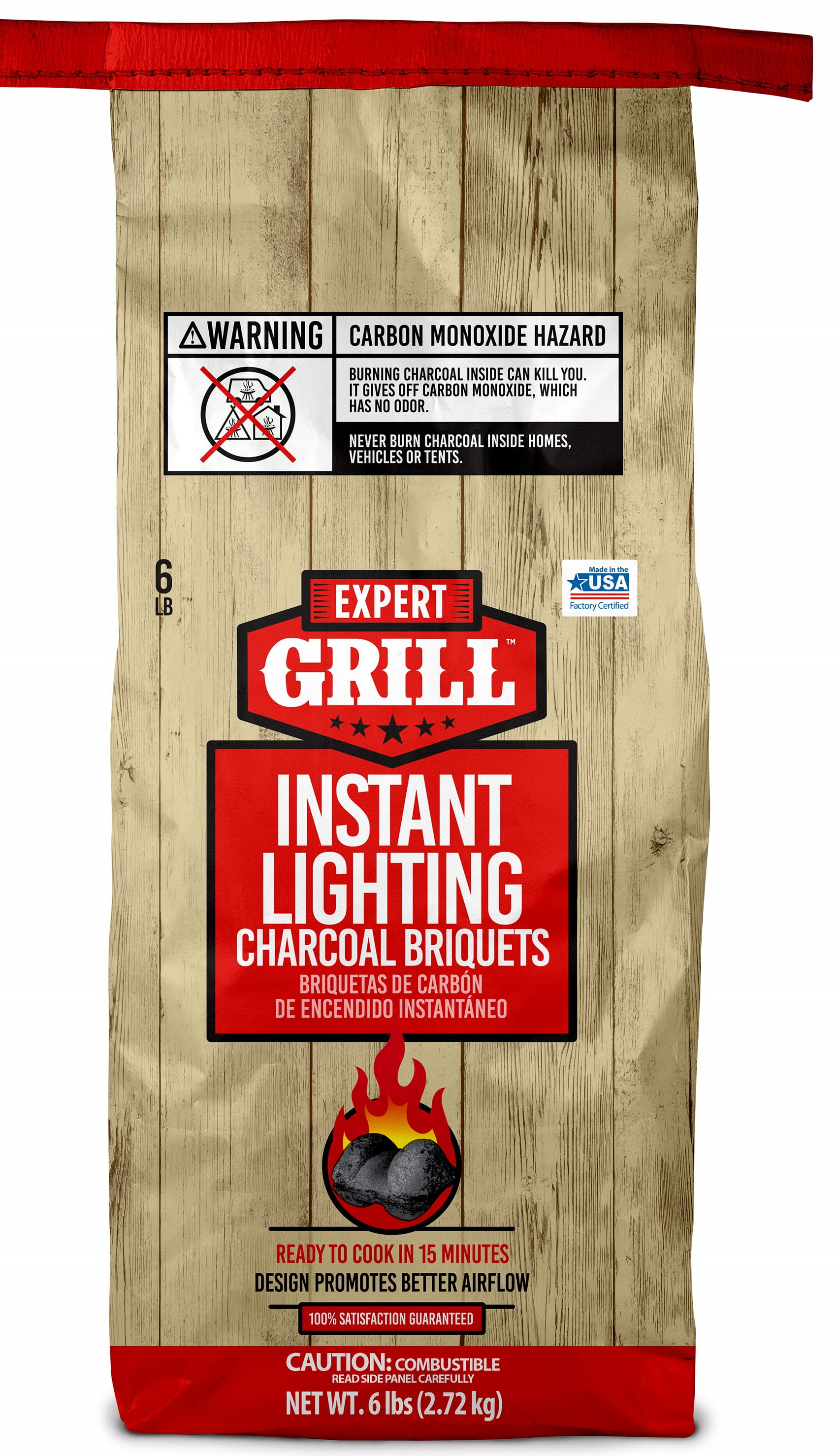 Expert Instant Briquets, Grill Briquettes, 6 Lb - Walmart.com