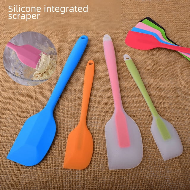 Raspador de silicona transparente todo en uno, espátula de goma para mezclar crema y mantequilla, espátula para hornear pasteles