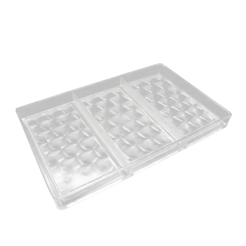 Transparent Chocolate Mold Food-grade PC 3 Cavity Sanitary Baking Mould Utility 