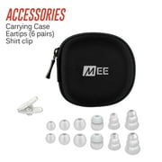 MEE audio M6 Sport IPX5 Sweat & Water Resistant In Ear Earbud with Carrying Case & Shirt Clip, Clear