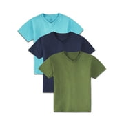 Fruit of the Loom Boys Short Sleeve V-Neck T-Shirts, 3 Pack, Sizes XS - 2XL