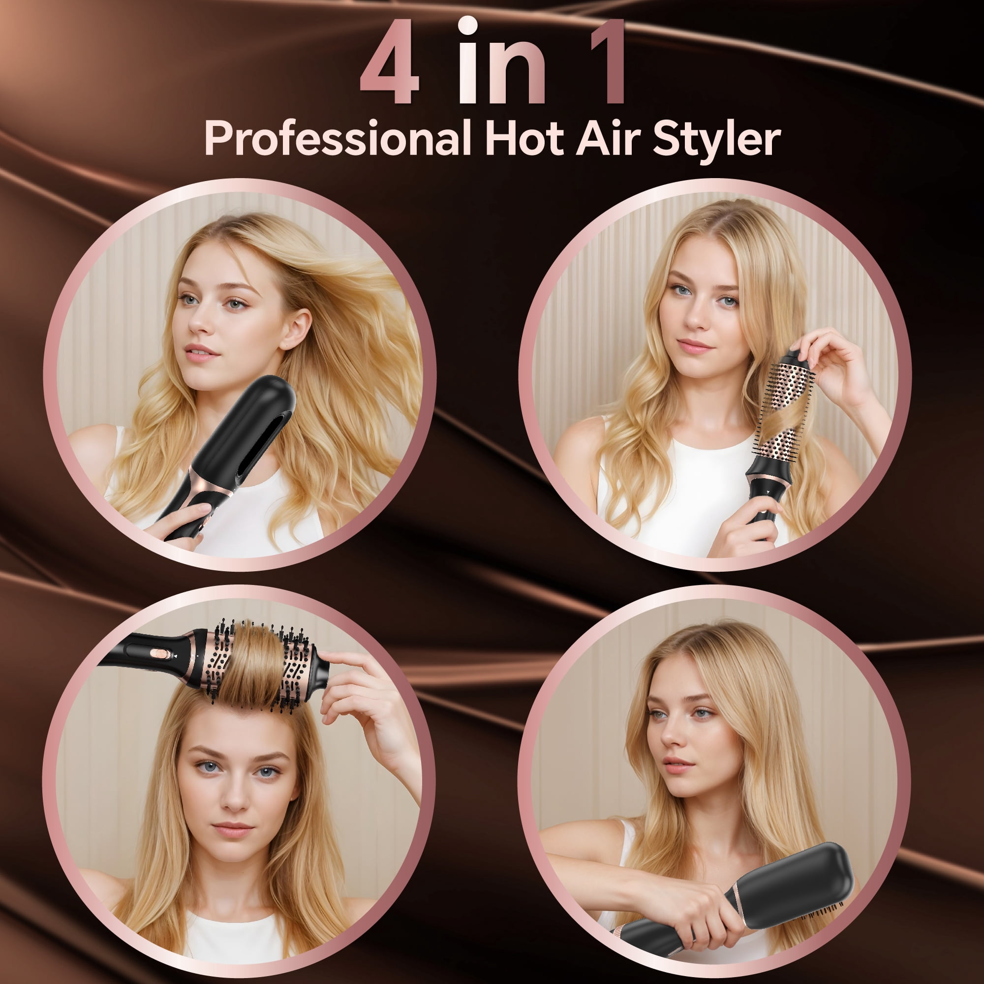 NICEBAY by SKIMI Hair Dryer Brush, Blow Dryer Brush, Curly, Dry, Oval Hot Air Brush with Air Curling Iron